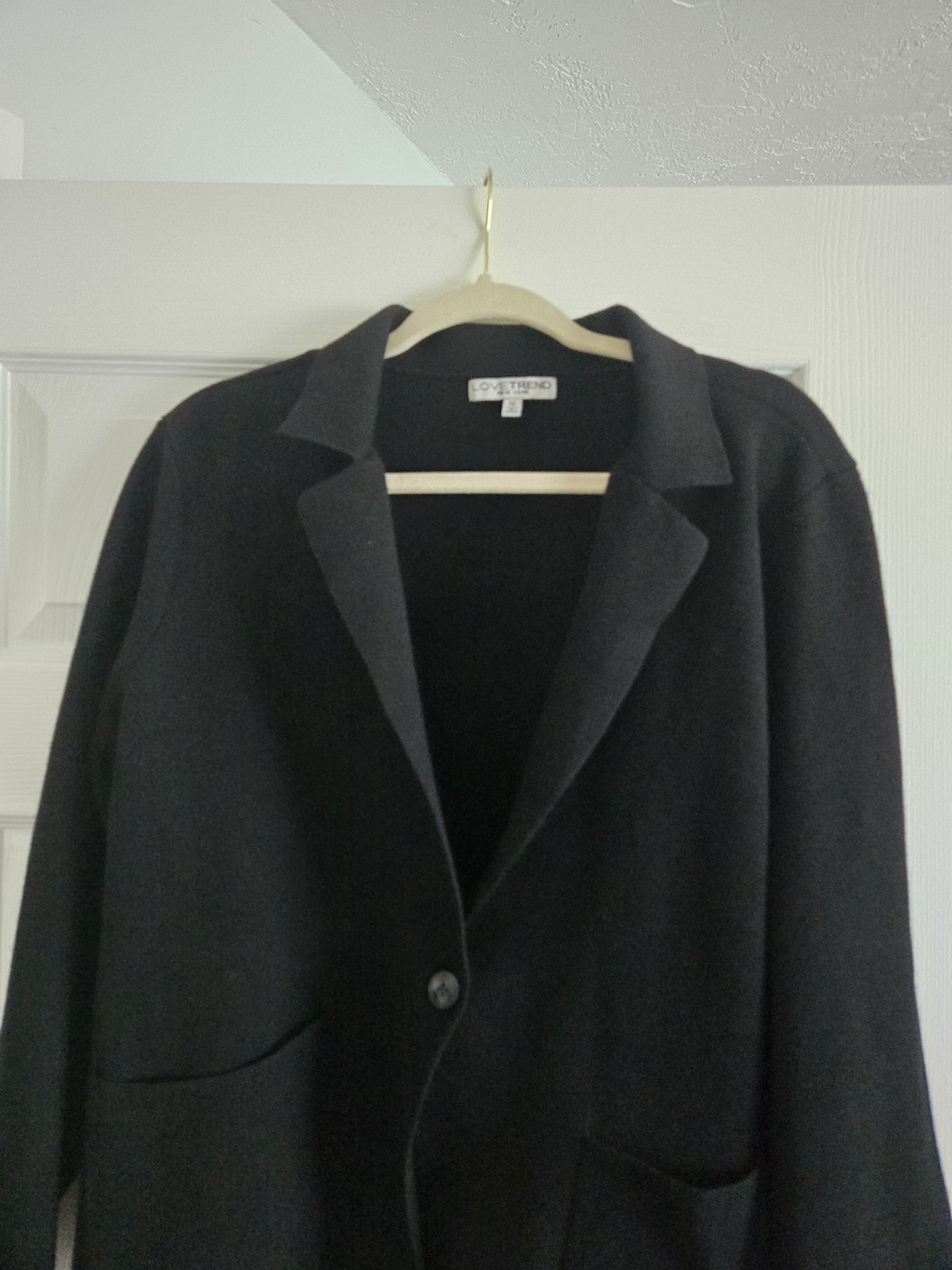 Cozy Black Oversized Single-Button Cardigan Jacket